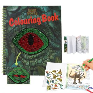 Dino world kleurboek met pailletten
