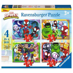Ravensburger Spidey and his Amazing Friends 4in1box puzzel - 12+16+20+24 stukjes