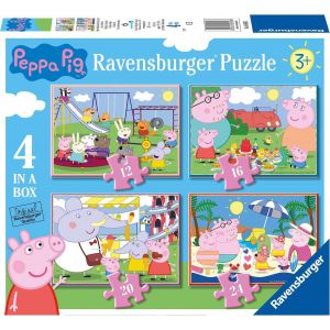 Peppa Pig puzzelbox puzzels 12+16+20+24 stukjes - kinderpuzzel