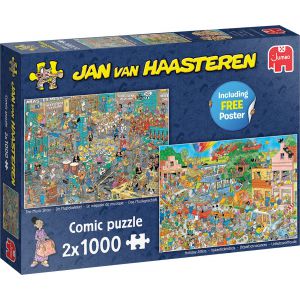 Jan van Haasteren 2x1000 stukjes de muziekwinkel en vakantiekriebels