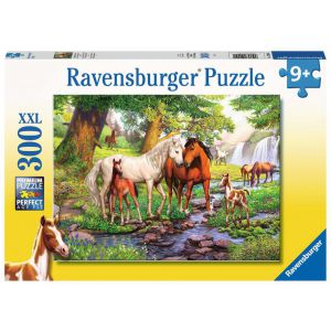 Puzzel 300 stukjes wilde paarden bij de rivier