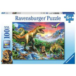 Puzzel 100 stukjes bij de dinosaurussen