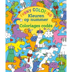 Kleurboek kleuren op nummer - unicorn