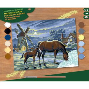 Schilderen op nummer paarden