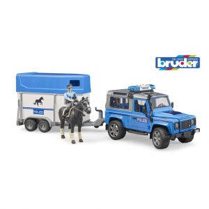 Bruder Jeep Politie Met Paardentrailer Met Paard 