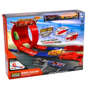 Racebaan met looping en twee diecast auto's