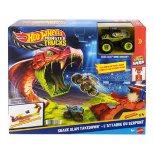 Hot Wheels monster trucks snake slam takedown track