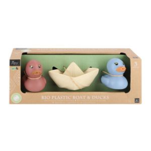 Jipy bioplastic set 2 badeendjes en 1 bootje assorti