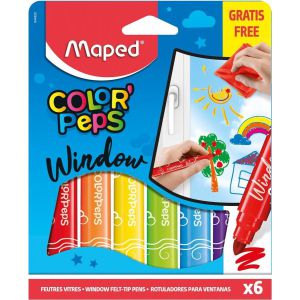 Maped Color’Peps Raamstiften met doekje 6 Kleuren 