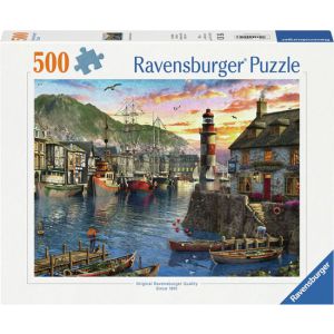 Puzzel 500 stuks 's ochtends bij de haven