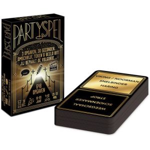  PARTYSPEL - Editie #1 - Kaartspel - Pocketformaat Party en Raadspel / Tekenspel / Uitbeeldspel met 648 opgaven; omschrijven, tekenen en uitbeelden - geschikt voor grote groepen 