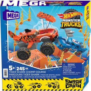 Mega hot wheels monster trucks tiger shark chomp course