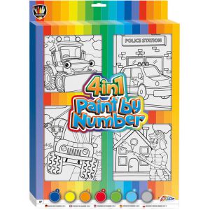 Schilderen op nummer canvas set 4 in 1 stoere figu 