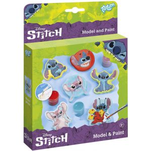  Disney Stitch gipsfiguren gieten | Totum knutselset speelgoed meisjes en jongens incl. gips, mallen verfstrip 9 kleuren en penseeltje 