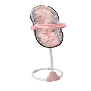 Poppenstoel 3 in 1 grijs/roze 42x40x40 cm 