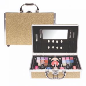 Make up koffer middel goud 
