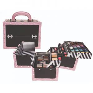 Casuelle makeupkoffer 3D glitter roze