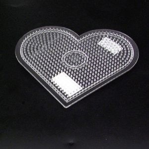 Strijkkralen plaat hart transparant