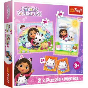 Puzzel Gabby's poppenhuis 30 en 48 stukjes en memo 