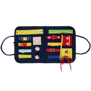 Activiteitenbord strikken en knopen stofsluitingen