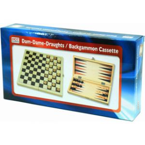 Dam/Backgammon cassette hout