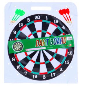 Dartbord tweezijdig met 6 pijlen 37cm