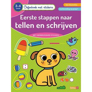 Oefenboek met leuke stickers - eerste stappen naar tellen en schrijven 3-4 jaar