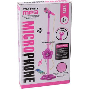 Karaoke microfoon roze staand