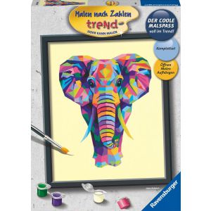 Schilderen op nummer bonte olifant