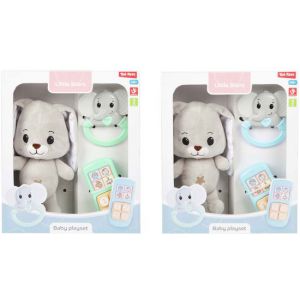 Little Stars Baby Knuffel Pluche Konijn met Ramelaar en Telefoon, 3dlg.
