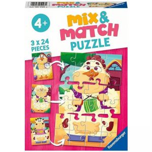 Puzzel mix&match 3x24 boerderijvrienden