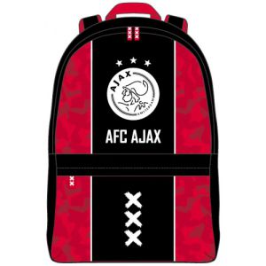 Rugzak Ajax groot rood met zwarte baan: 43x33x17 cm
