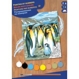 Schilderen op nummer pinguin