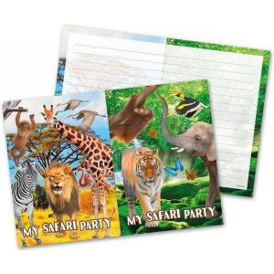 Uitnodigingskaartjes safari  8 stuks