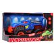 Monster truck dino blauw met licht en geluid