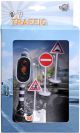 Stoplicht met 3 verkeersborden