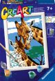 Schilderen op nummer schattige giraffen
