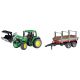 bruder John Deere Tractor 6920 met frontlader + houten aanhanger Kant-en-klaar model Landbouwvoertuig (model)